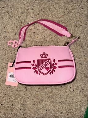 Juicy Couture Light Pink Shoulder Bag with Fuchsia Crest